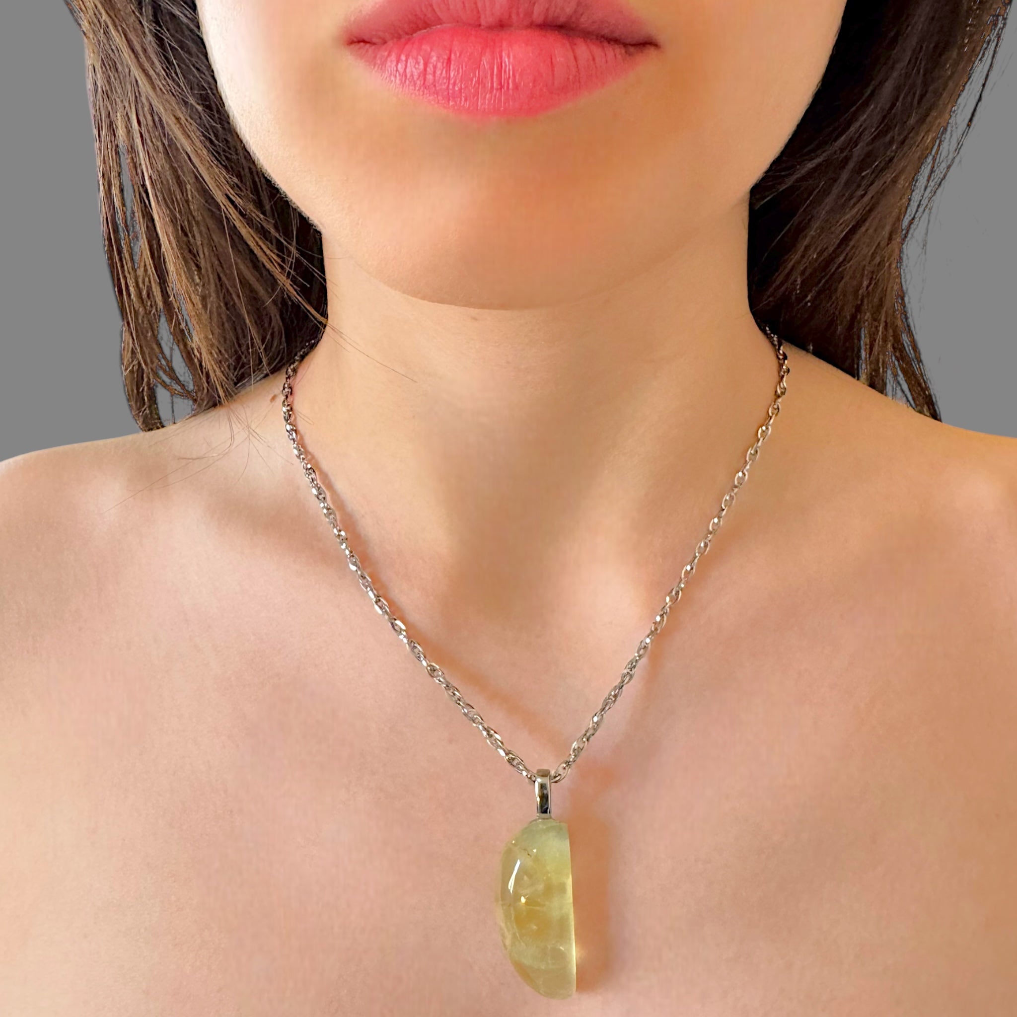 Collana prehnite 37x16 mm Sharifa Crystals